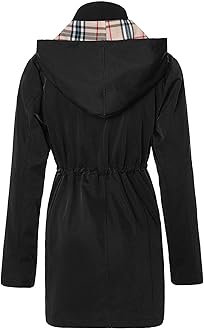 SaphiRose Women's Long Hooded Rain Jacket Outdoor Raincoat Windbreaker