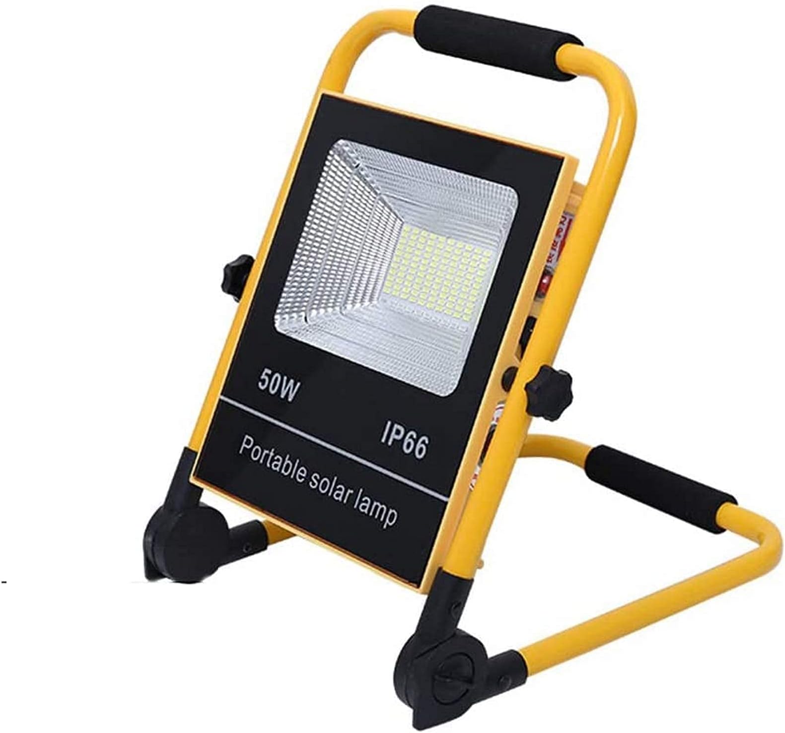 ZAKSEM Portable LED Lights Rechargeable Work Flood Lights Waterproof IP65 with Solar Panel, 2200 lm/2700 lm, 3 Light Modes, Dusk to Dawn Auto On/Off, LED Floodlight for Outdoor Camping Wo
