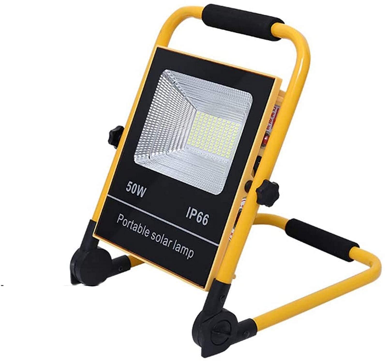 ZAKSEM Portable LED Lights Rechargeable Work Flood Lights Waterproof IP65 with Solar Panel, 2200 lm/2700 lm, 3 Light Modes, Dusk to Dawn Auto On/Off, LED Floodlight for Outdoor Camping Wo