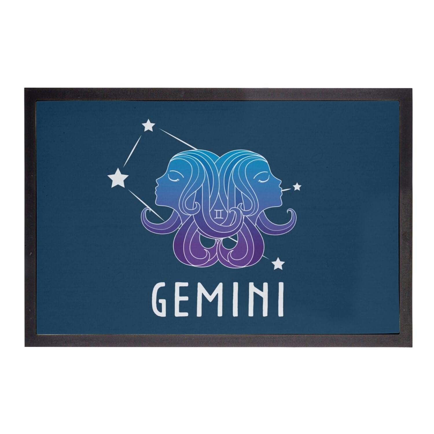 Paillasson Bleu Gemini pour entrée tapis astrologie signe solaire