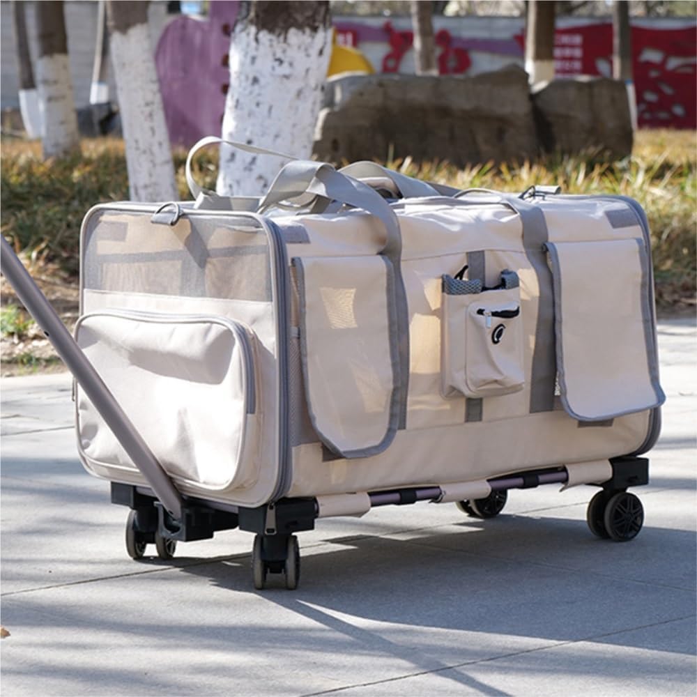 Versatile Durable Pet Rolling Luggage, Essential Multi-Scenario Travel for Pets(Grey)