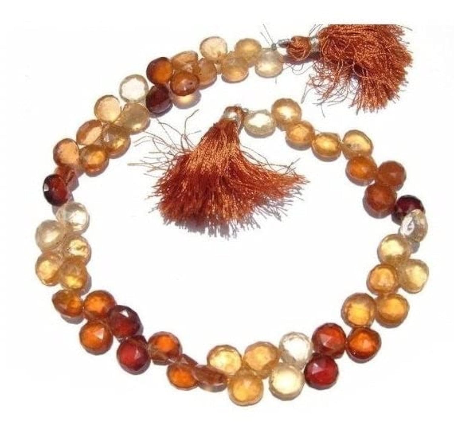Hessonite Garnet Faceted Heart briolettes 6-7mm fil complet de pierres fines