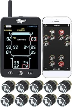 TireMinder A1AS RV TPMS مع 10 أجهزة إرسال