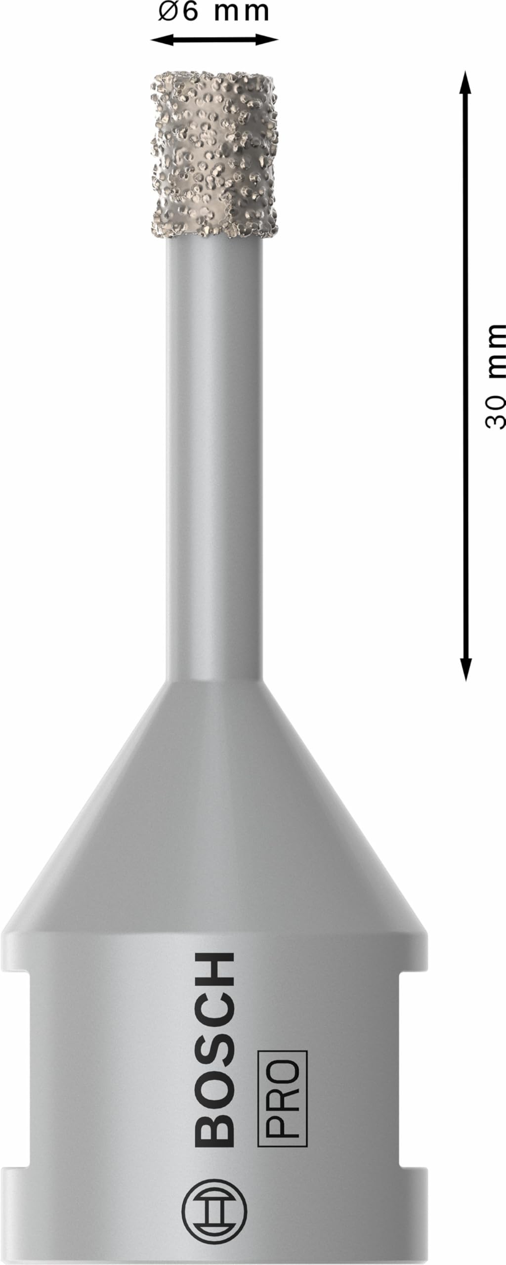Bosch Professional 1x Diamentowa Koronka Dry Speed Best for Ceramic (w przypadku wiercenia na sucho w twardej ceramice, Ø 6 x 30 mm, Akcesoria Mała Szlifierka Kątowa)