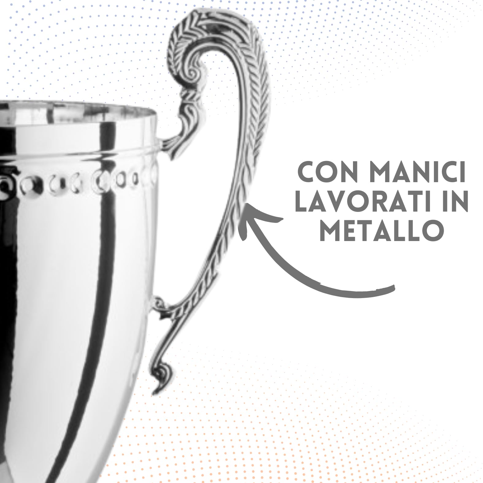 Coppa Trofeo Personalizzabile con Manici Classici in Metallo a Specchio Calcio, Fantacalcio, Tennis, Padel, Basket Premiazioni Sportive ed Eventi con Targhetta Personalizzata cod 1.161