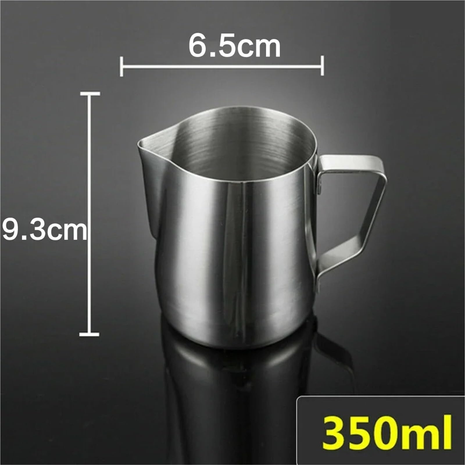 Milchschaum Kanne 100/350/600 ml Edelstahl-Aufschäumkännchen for Kaffee und Latte Art(350ml)