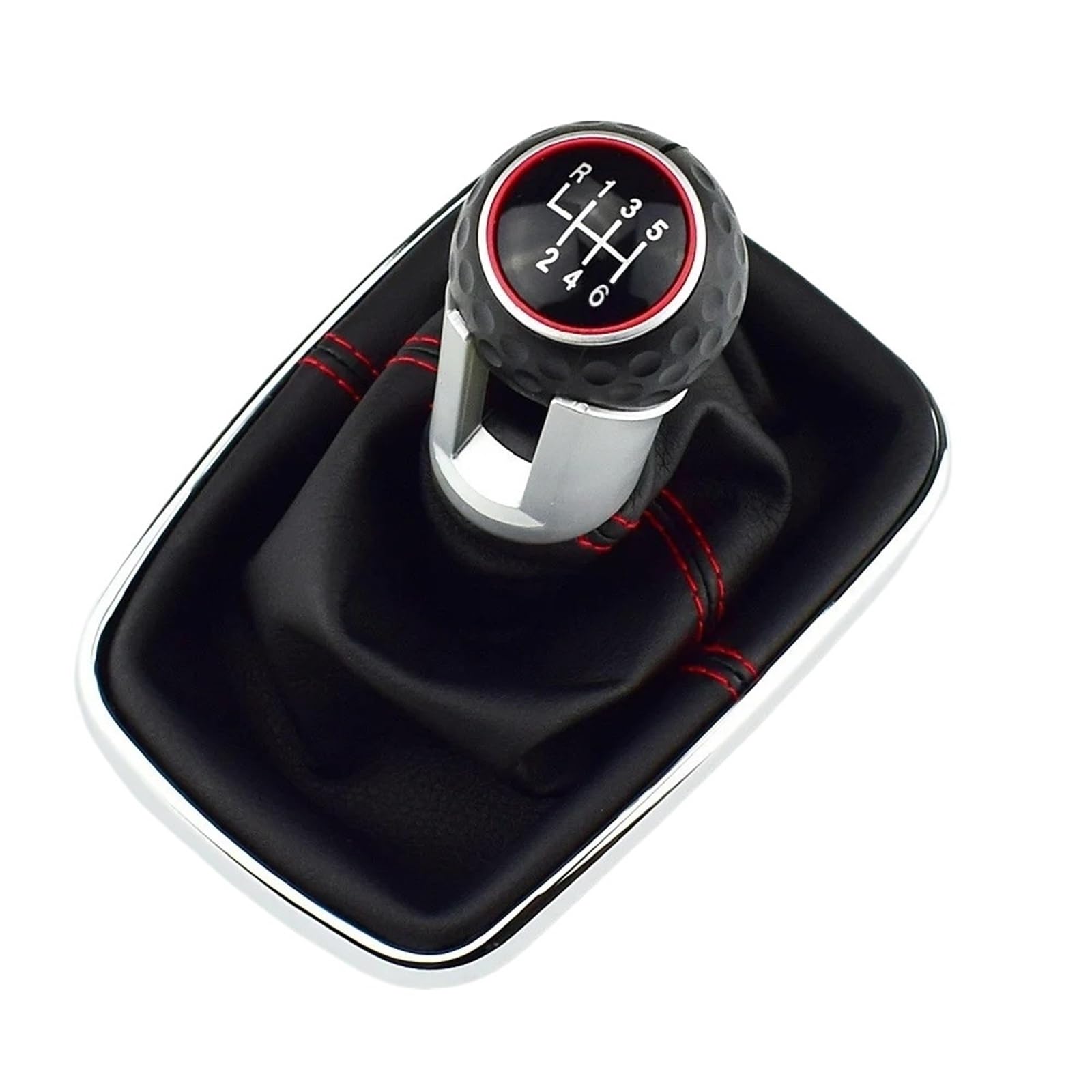 XZCVTYW Car 5/6 Speed 12mm Gear Shift Knob Lever Shifter Gaiter Boot for Golf Bora Jetta GTI MK4 Interior Car Gear Shift Stick Knob(6 Speed)