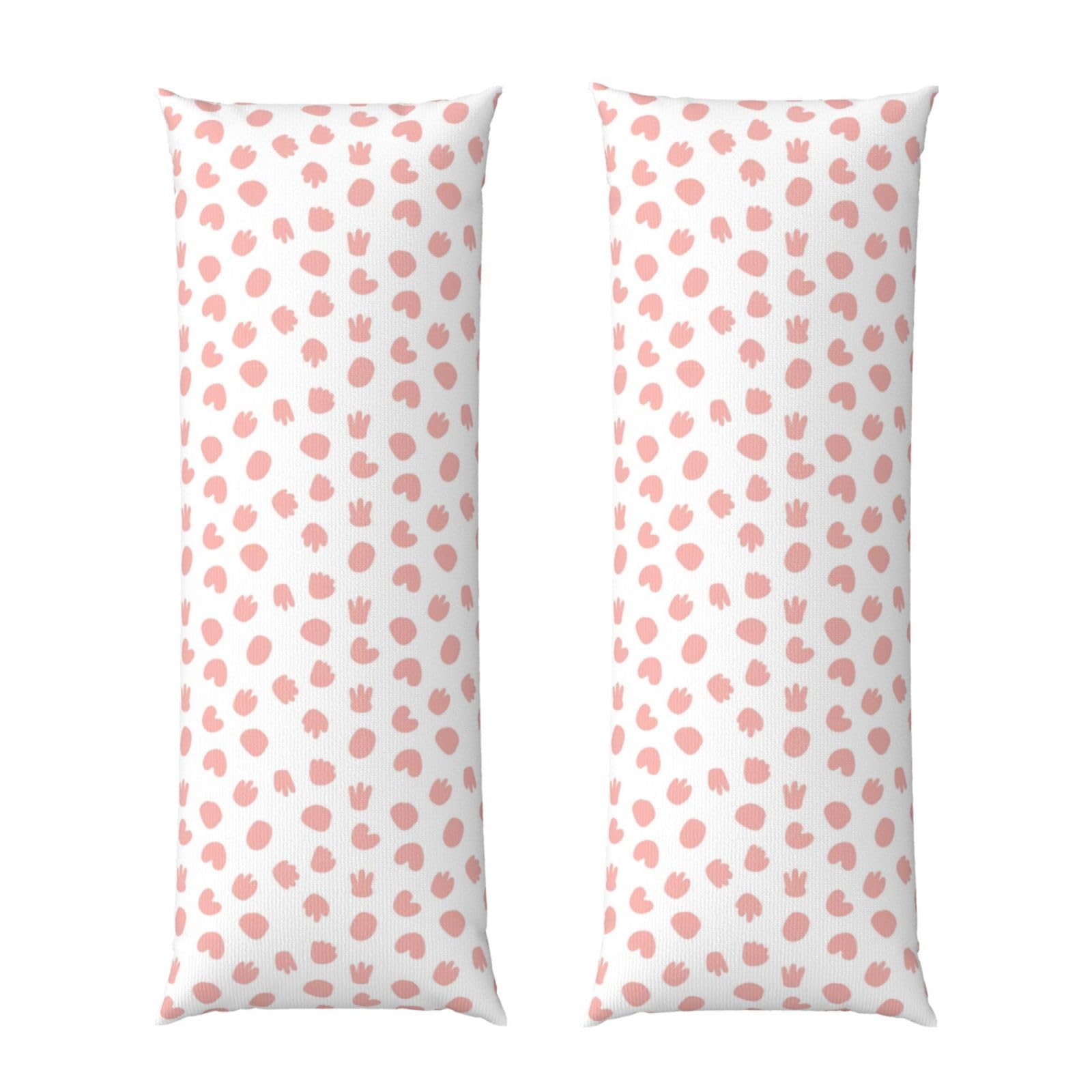 Body Pillowcase 20x60 Cute Strawberry Pink Cow Print, Plush Velvet Pillow Cover with Zipper, Cozyffy Rectangular Cushion Case for Couch Bed Home Hotel