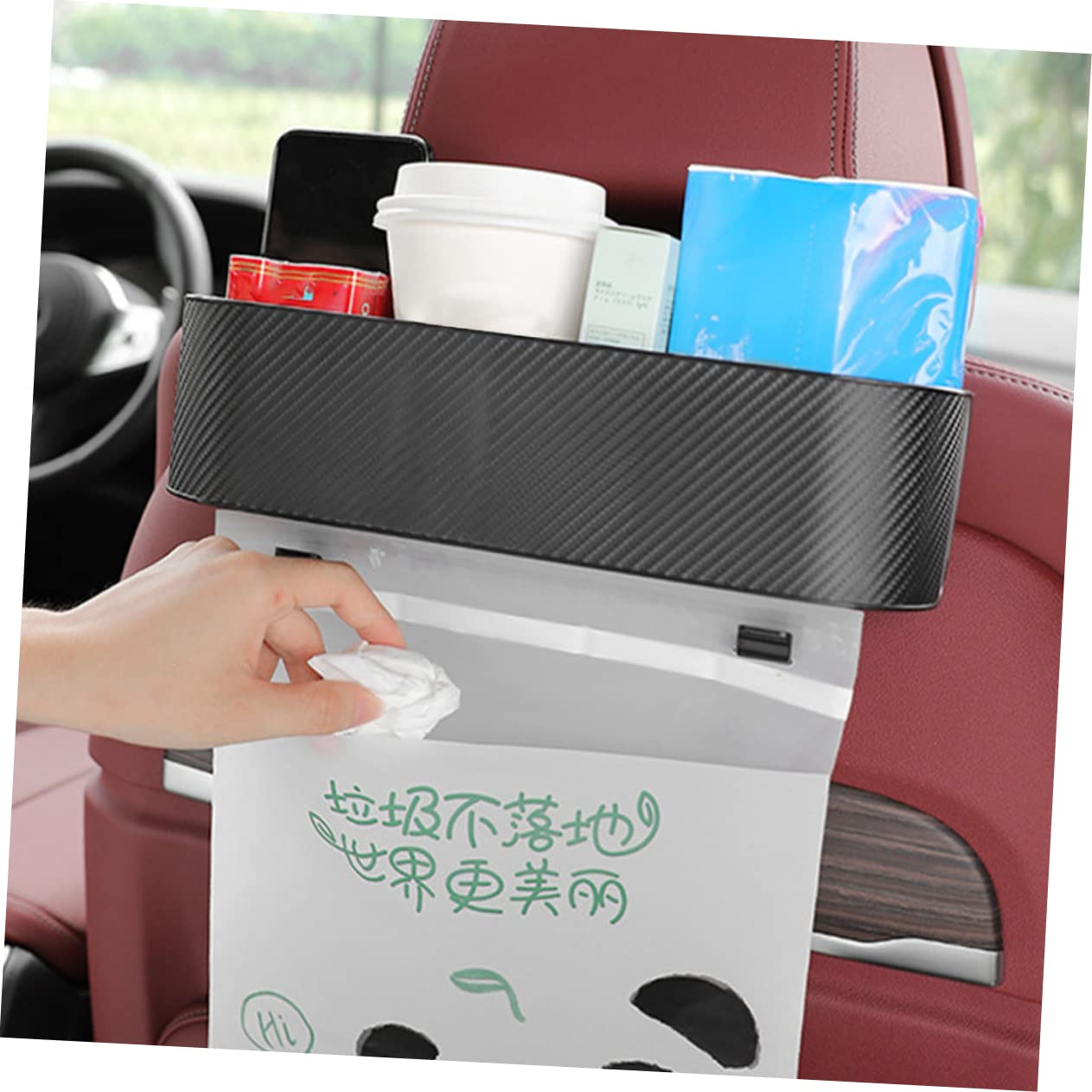 Hemobllo 2piezas Caja De Almacenamiento Para Coche Organizador Para Asiento Trasero De Coche Organizador Colgante Caja De Pañuelos Viajes