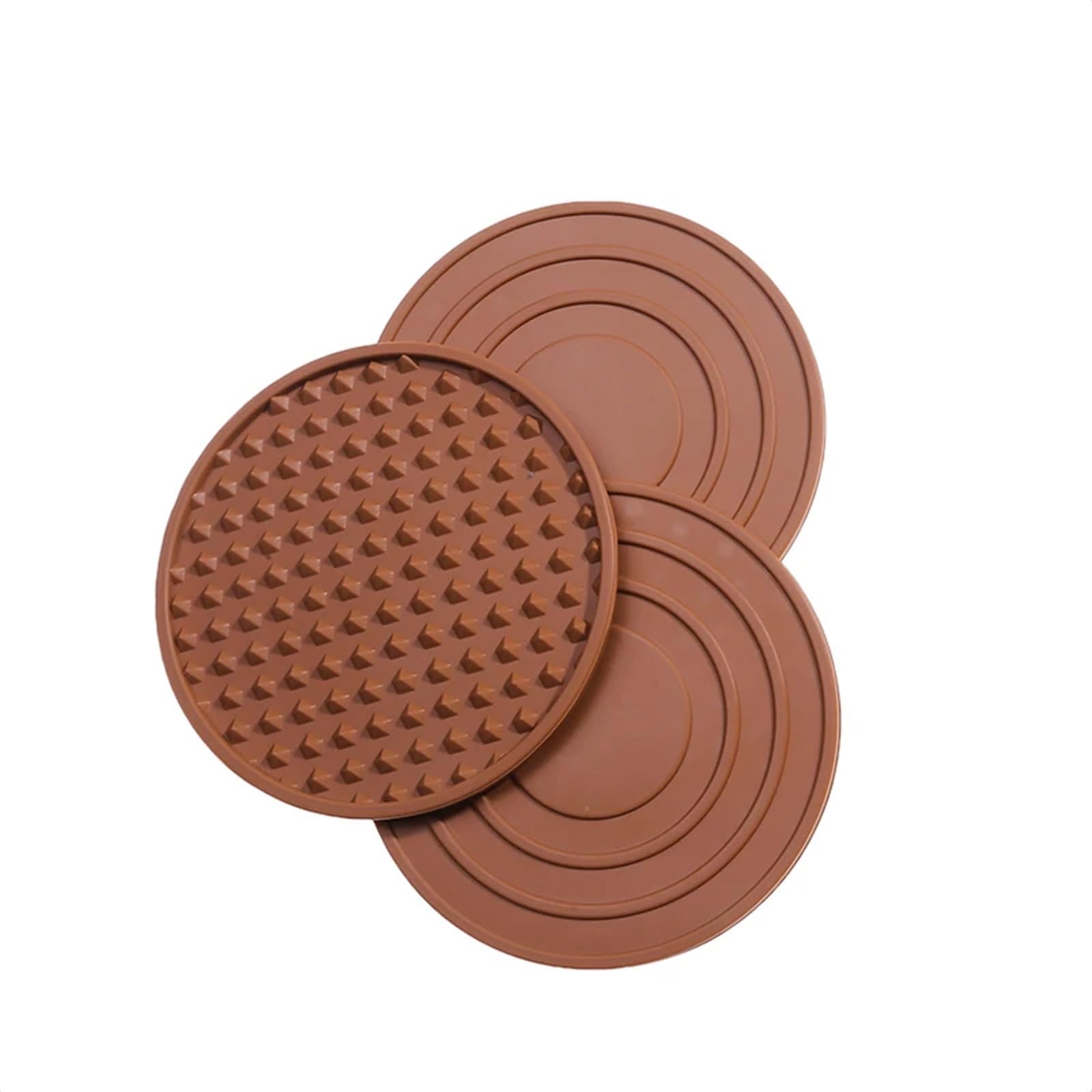 Dessous de verre silicone marron protection table et plats lot