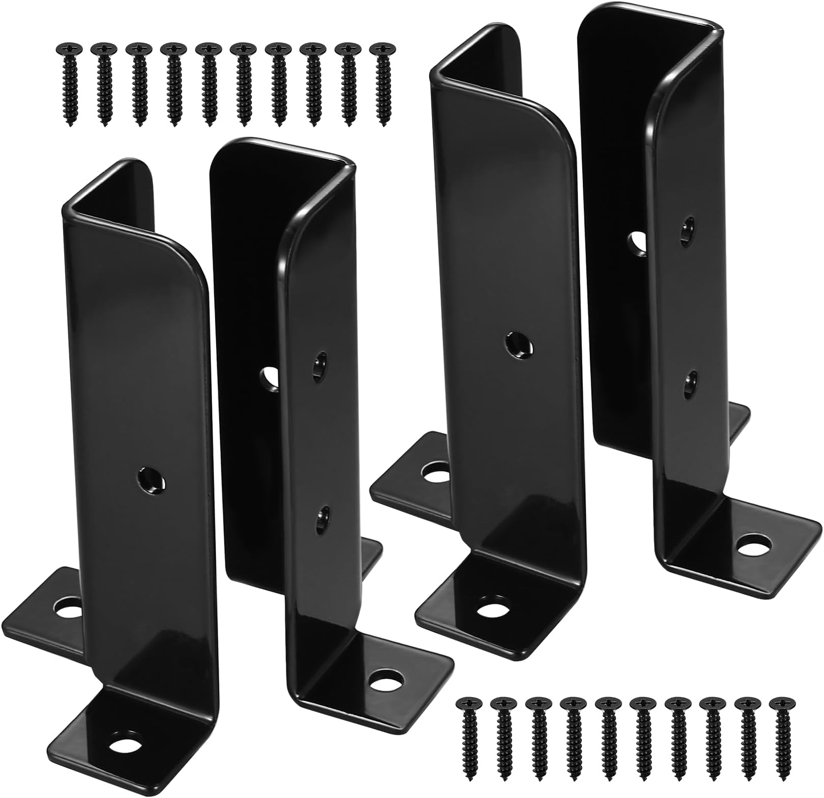 Deck Post Anchor, 4 Pcs Adjustable Post Base Brackets, Heavy Duty Wood