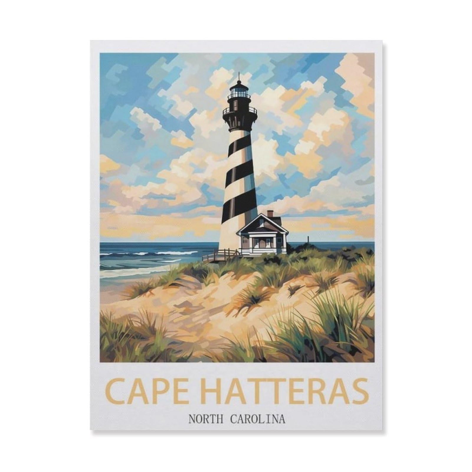 Metal Tin Sign，Cape Hatteras North Carolina(15x30cm）
