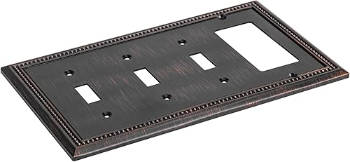 Vista 25 de Henne Bery Sunken Pearls - placa decorativa de pared para interruptor (Palanca simple, 2 unidades, níquel satinado)