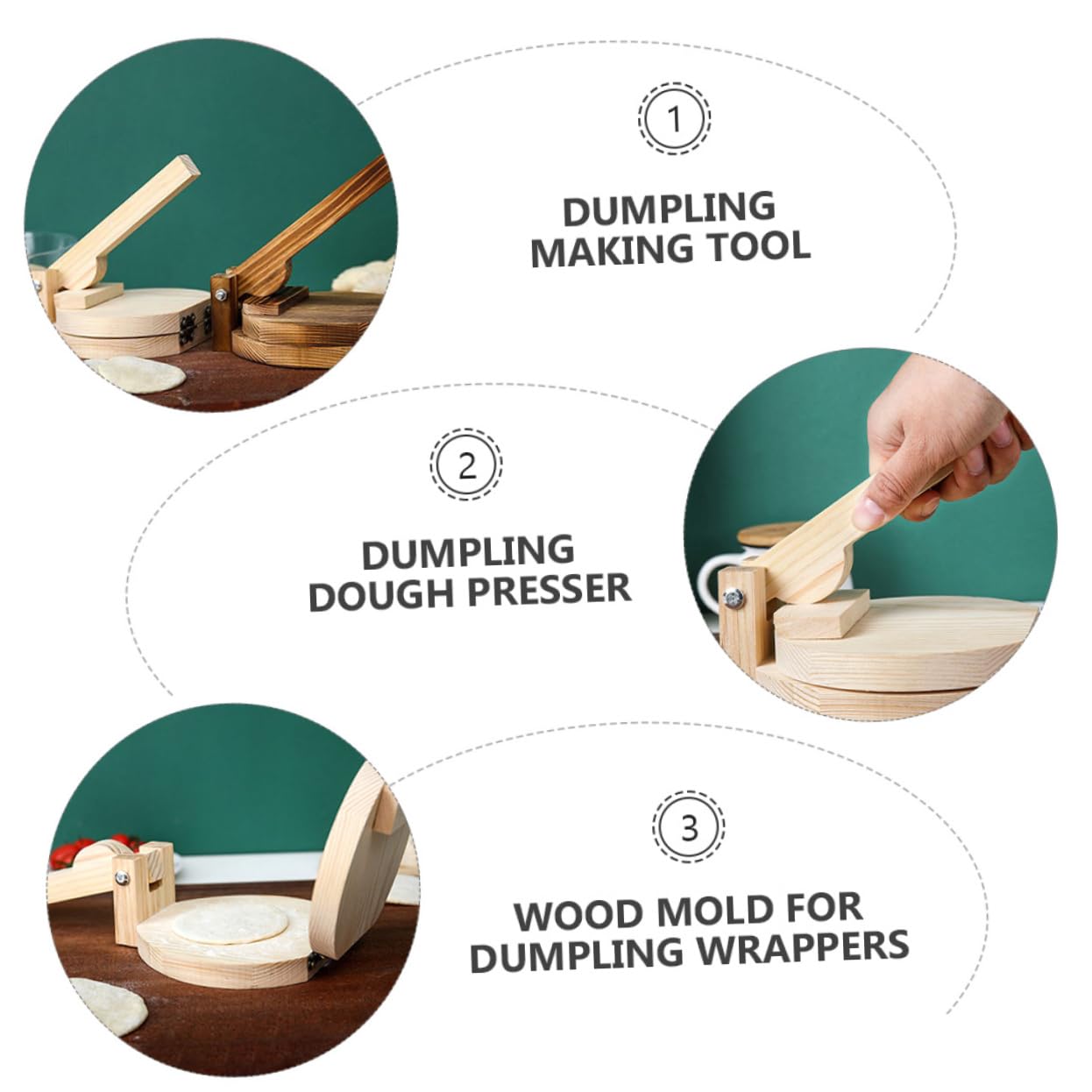GRIRIW Wooden Dumpling Wrapper Mold Dumpling Wrappers Press Easy to Use Handmade Perfect for Kitchen