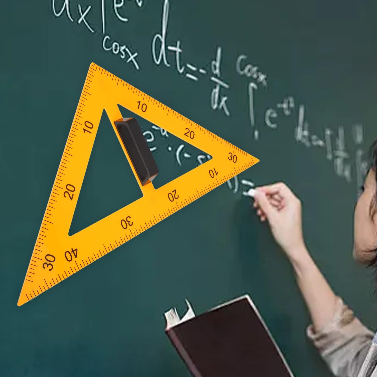 Angoily 3 Pièces Règle Magnétique avec Poignée pour Fournitures Pédagogiques Mathématiques Outil pour Enseignement