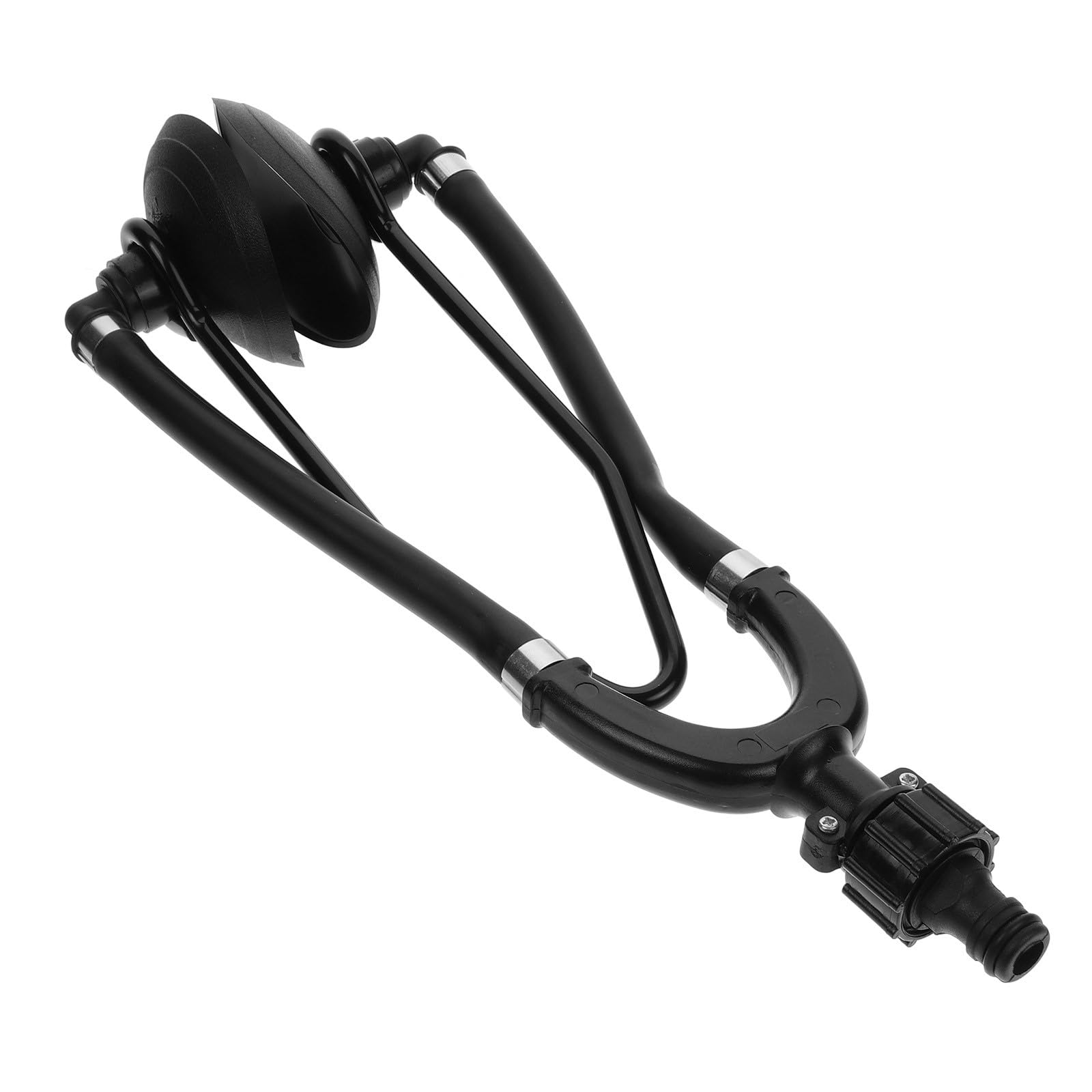 Gatuida Nettoyeur de Moteur Hors-Bord pour Bateau Noir en Nylon et Acier, Alimentation de Rinçage pour Entretien Pratique du Moteur de Yacht