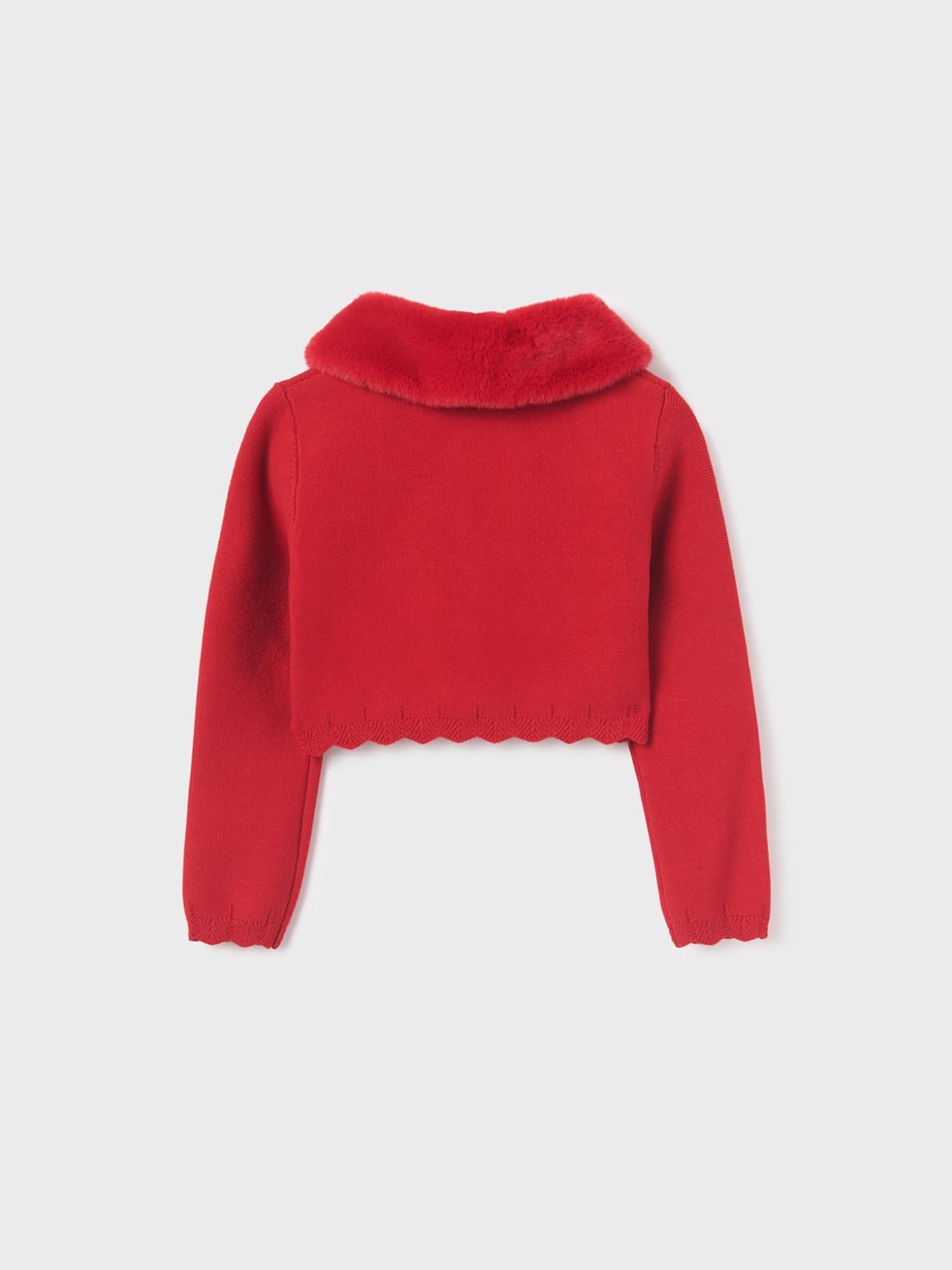 Abel & Lula Cardigan Tricot Colletto pell per Bambine e Ragazze Rosso