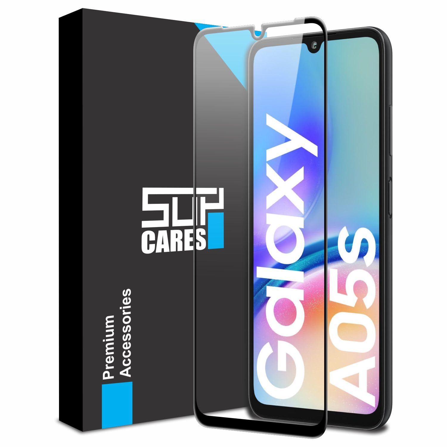 SupCares Tempered Glass for Samsung Galaxy A05s 4G (6.7 Inch) With Installation Kit | Military-Grade Gorilla Screen Protector | Edge to Edge Coverage | Black