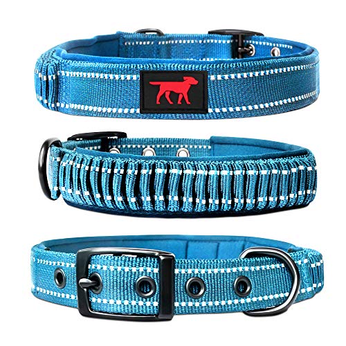 Tuff Pupper Heavy Duty Dog Collar with Handle | Ballistic Nylon Heavy Duty Collar | Padded Reflective Dog Collar with Adjustable Stainless Steel Hardware | Convenient Sizing for All Breeds