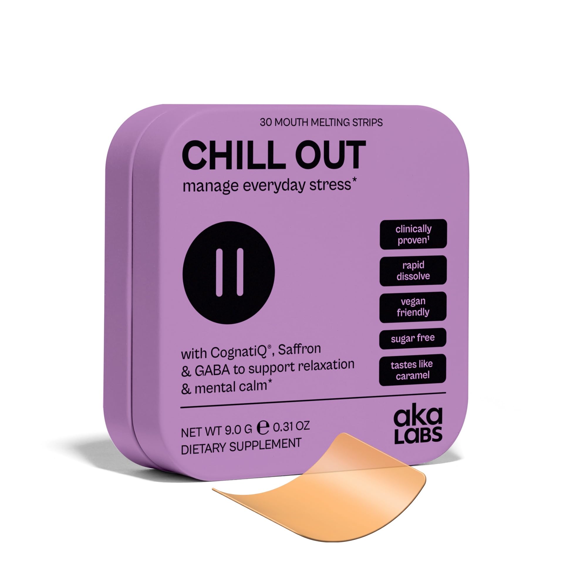 Chill Out, Caramel Flavored Melting Wellness Strips, 30 Ct