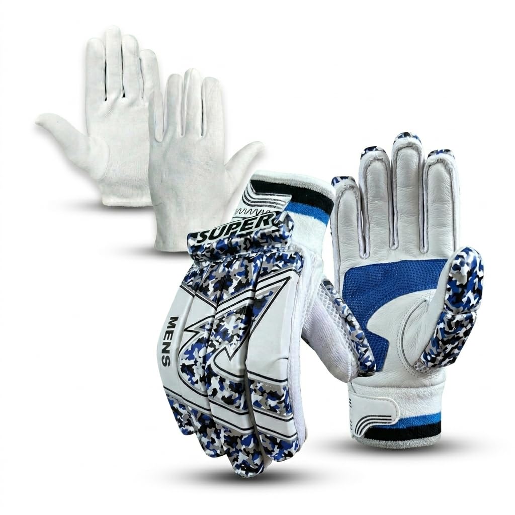 Combo of Cricket Club Youth Super Batting Gloves & Cotton Inner Right Handed Lightweight- PVC Material,White Leather,Cotton Palm Best for Beginners- Moulded Fiber Shells with High Density Foam-image-33
