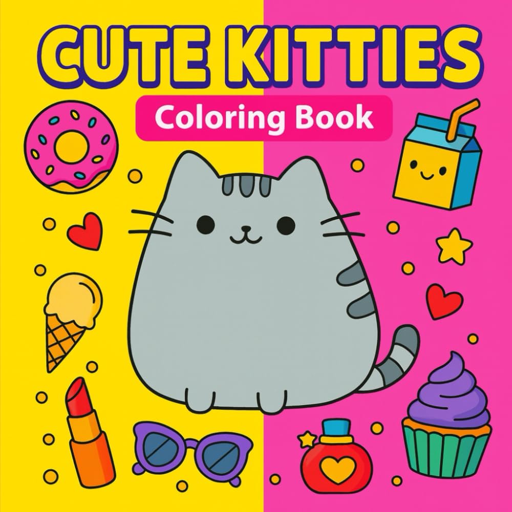 Cutie Kitties Coloring Book: Fun, Sweet & Easy Coloring Pages for Kids