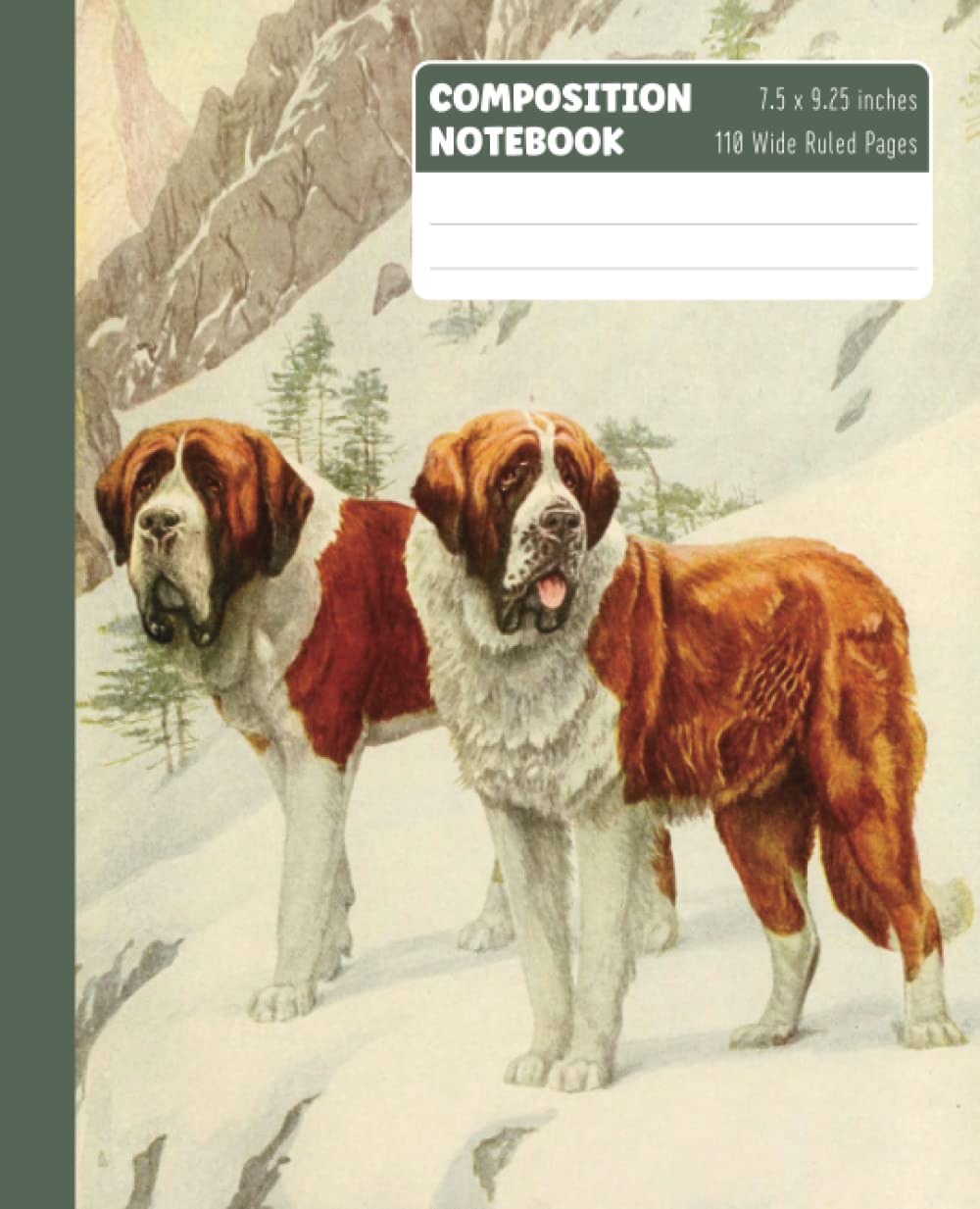 St Bernard Composition Notebook: Saint Bernard Dog Notebook. For Primary & Elementary School Age Student Notes & Homework. Kids Wide Ruled Lined Paper Journal. Handy Size