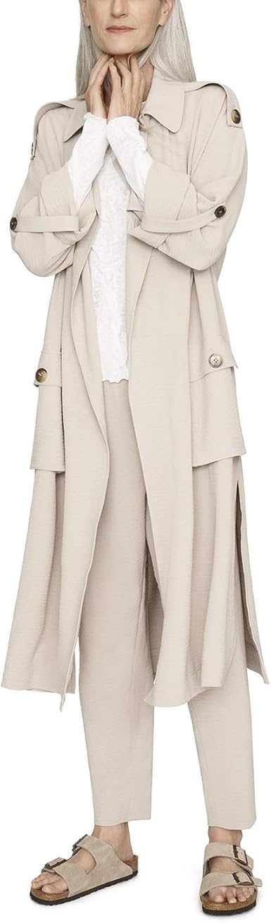 drapey open trench coat