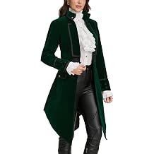 Womens Victorian Gothic Vintage Tailcoat Pirate Jacket Steampunk Long Coat
