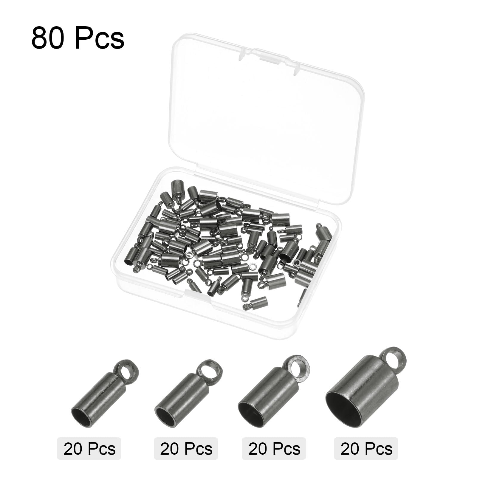 Cord End Caps 80pcs Cord End Cap 2mm 3mm Barrel Caps