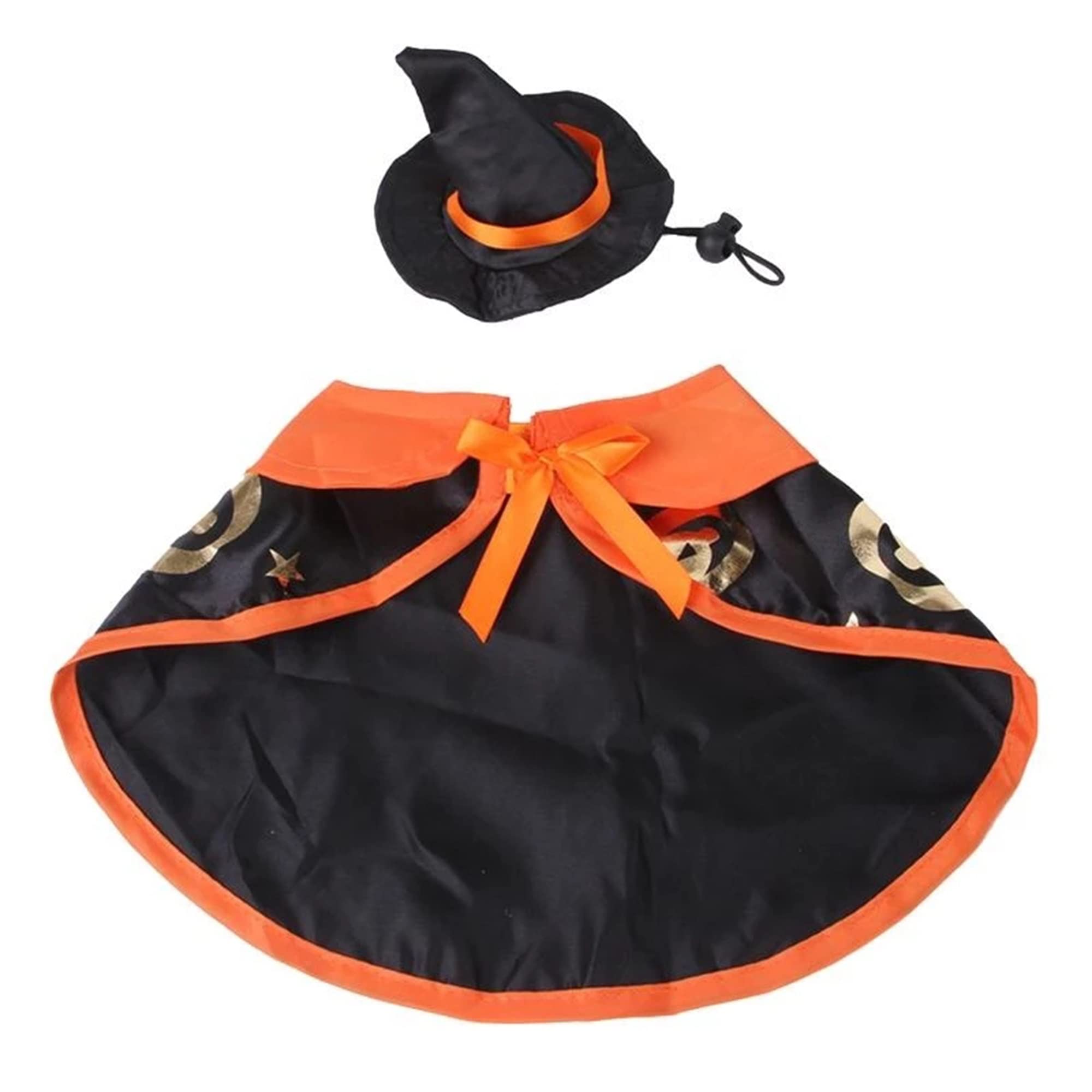 LUNLUN Holiday Dress Up Accessories Cloak for Small and Medium Dogs Pet Costume Set Halloween Adjustable Wizard Hat Dog (Color : Black, Size : M)
