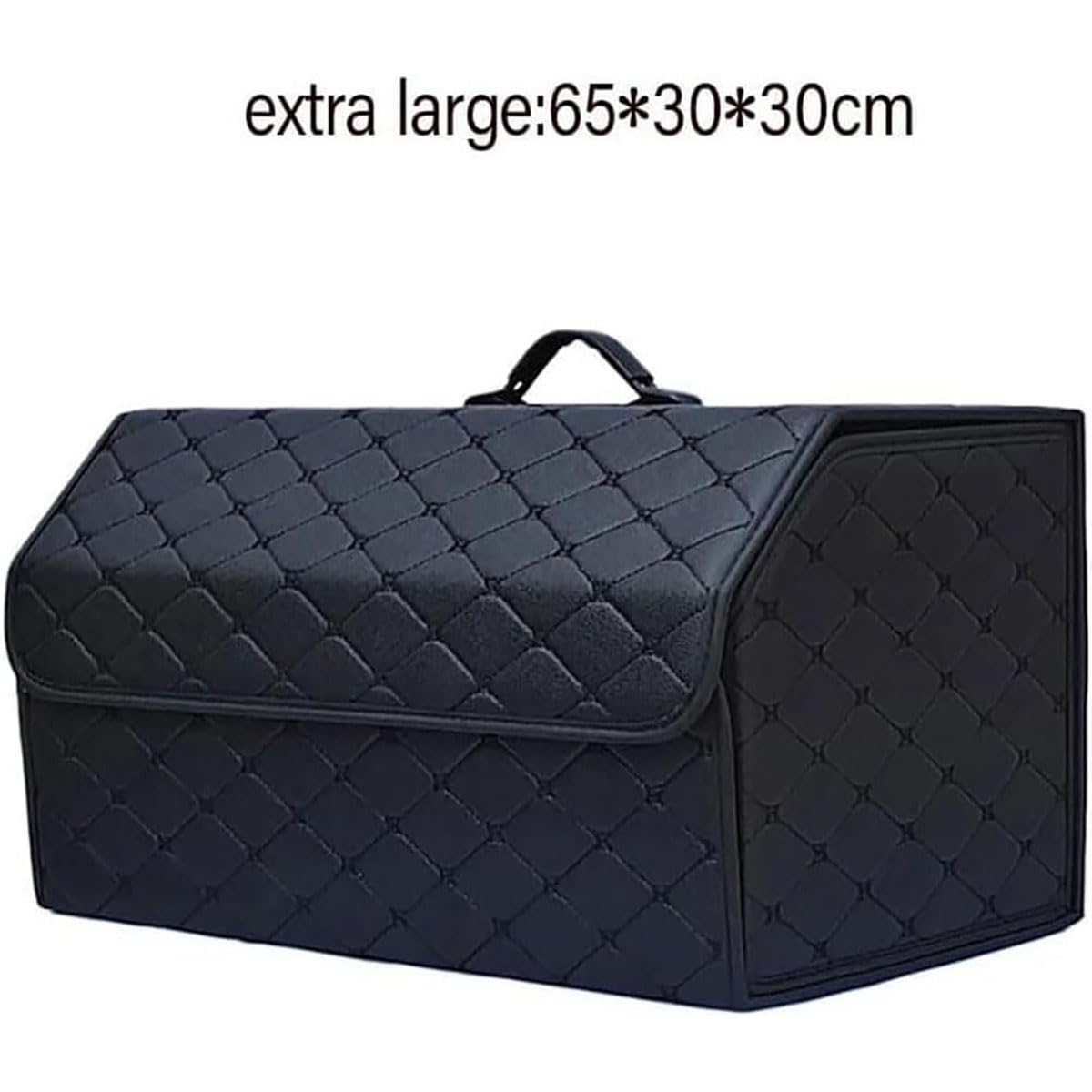 Organizer Bagagliaio Auto per Chery Skin Sport Orinoco Cruise, Pieghevole Borse per Bagagliaio in Pelle Scatola di Immagazzinaggio con Coperchio Accessori,Black-XL