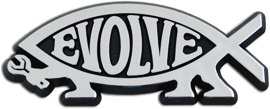 EvolveFish Plastic Auto Emblem - [Silver][5 x 2]