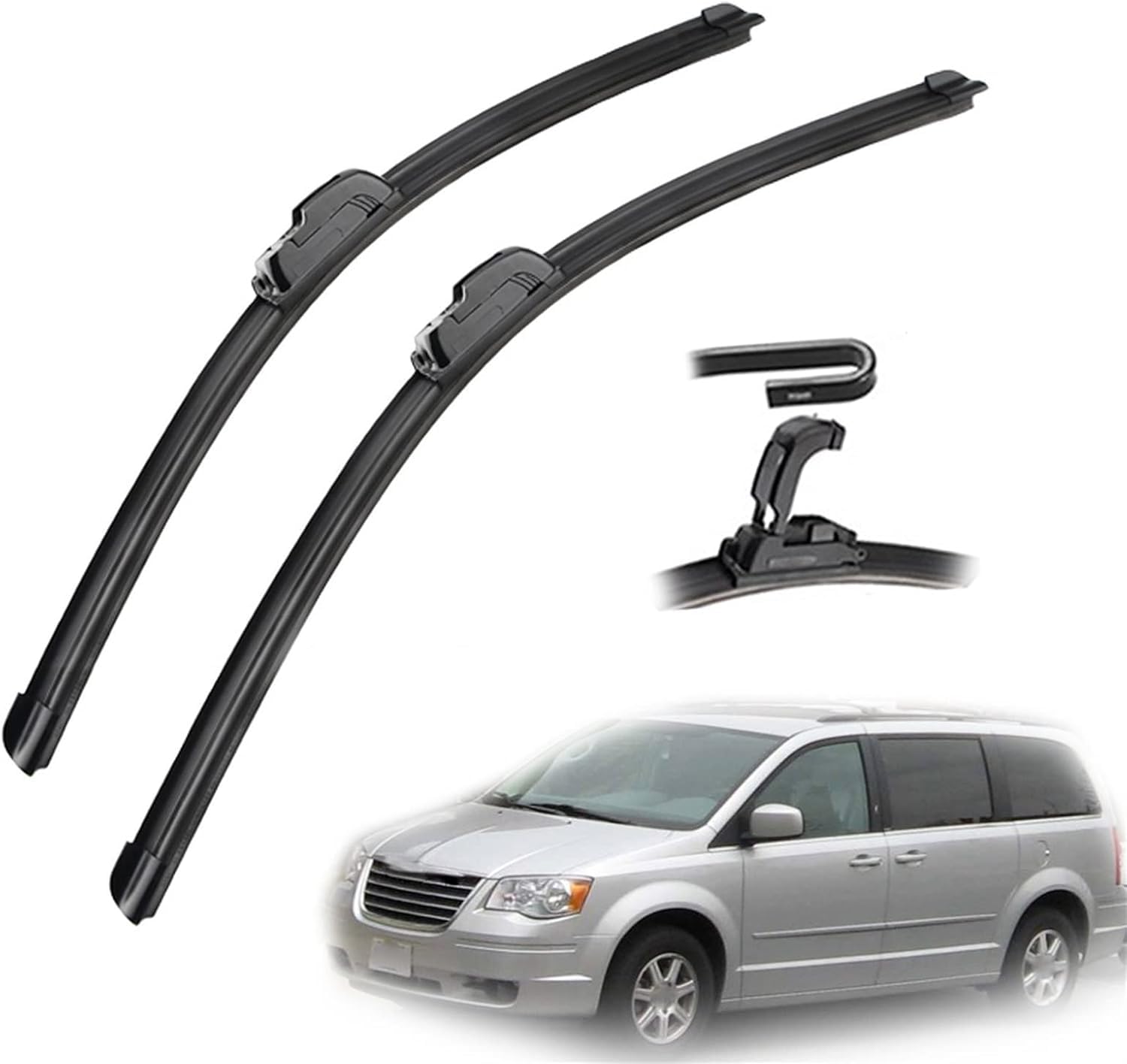 ZhangXD Front Windscreen Wipers For Chrysler Town Country 5 2008 2009 2010 2011 2012 2013 2014 2015 2016, Windshield Window Brush Front Wiper Blades All-Weather Replacement Set Easy Installation