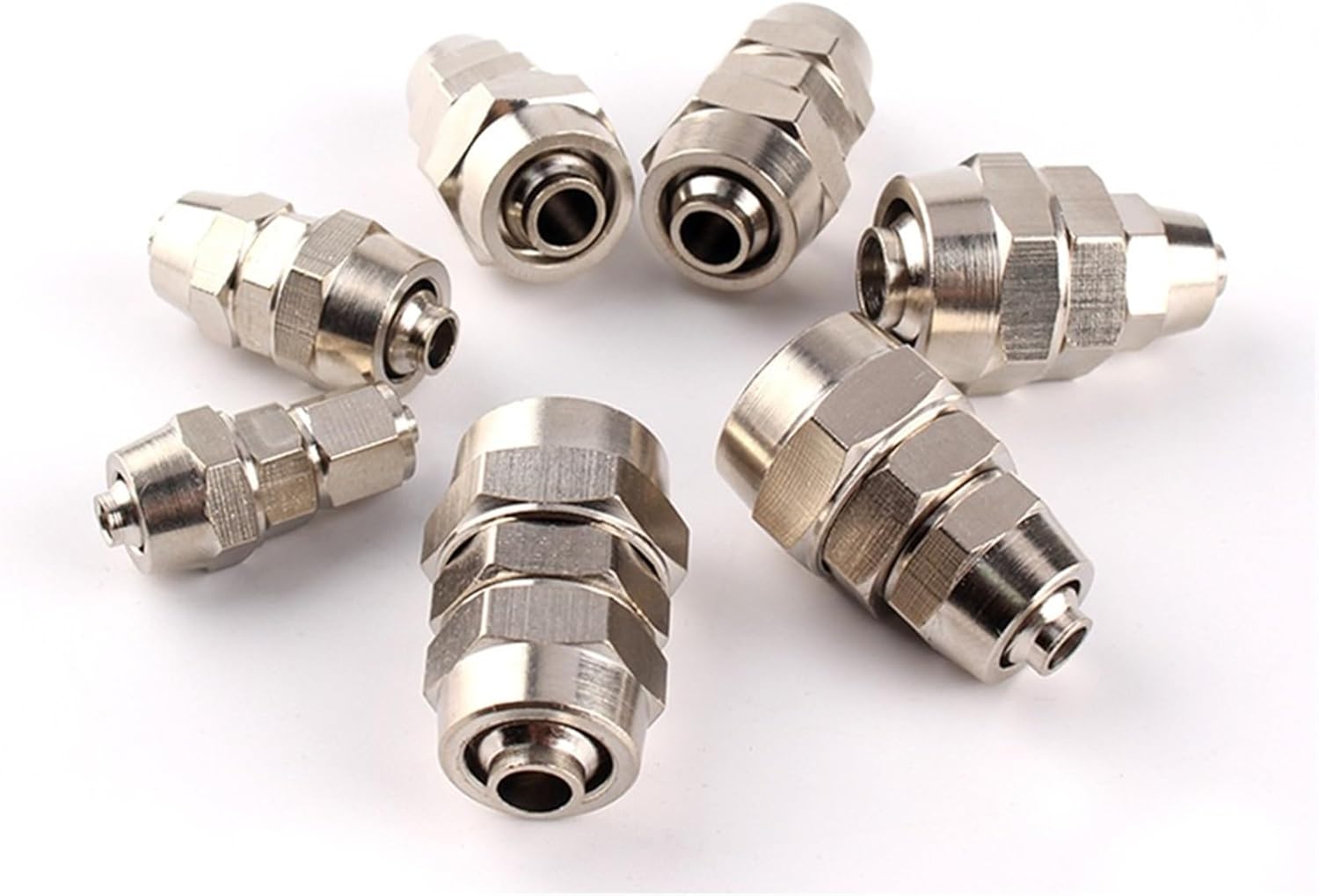 PU PG 4MM 6 8 10 12 14 16MM Straight Type Fittings Pneumatic Pipe Connector 1Pcs(6-8)