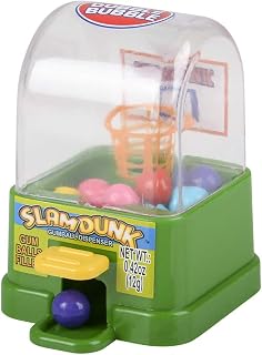 GREEN - 4" Slam Dunk Kids Game Gumball Machine Dispenser with Original Gumballs Included