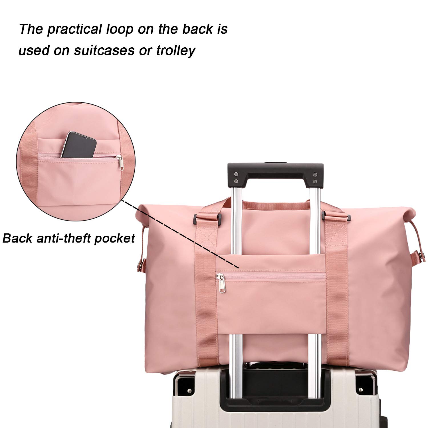 Sporttasche Damen Herren mit Nassfach, Freizeit Handtasche faltbar Gym Tasche Shopping-Bag Weekender Reisetasche