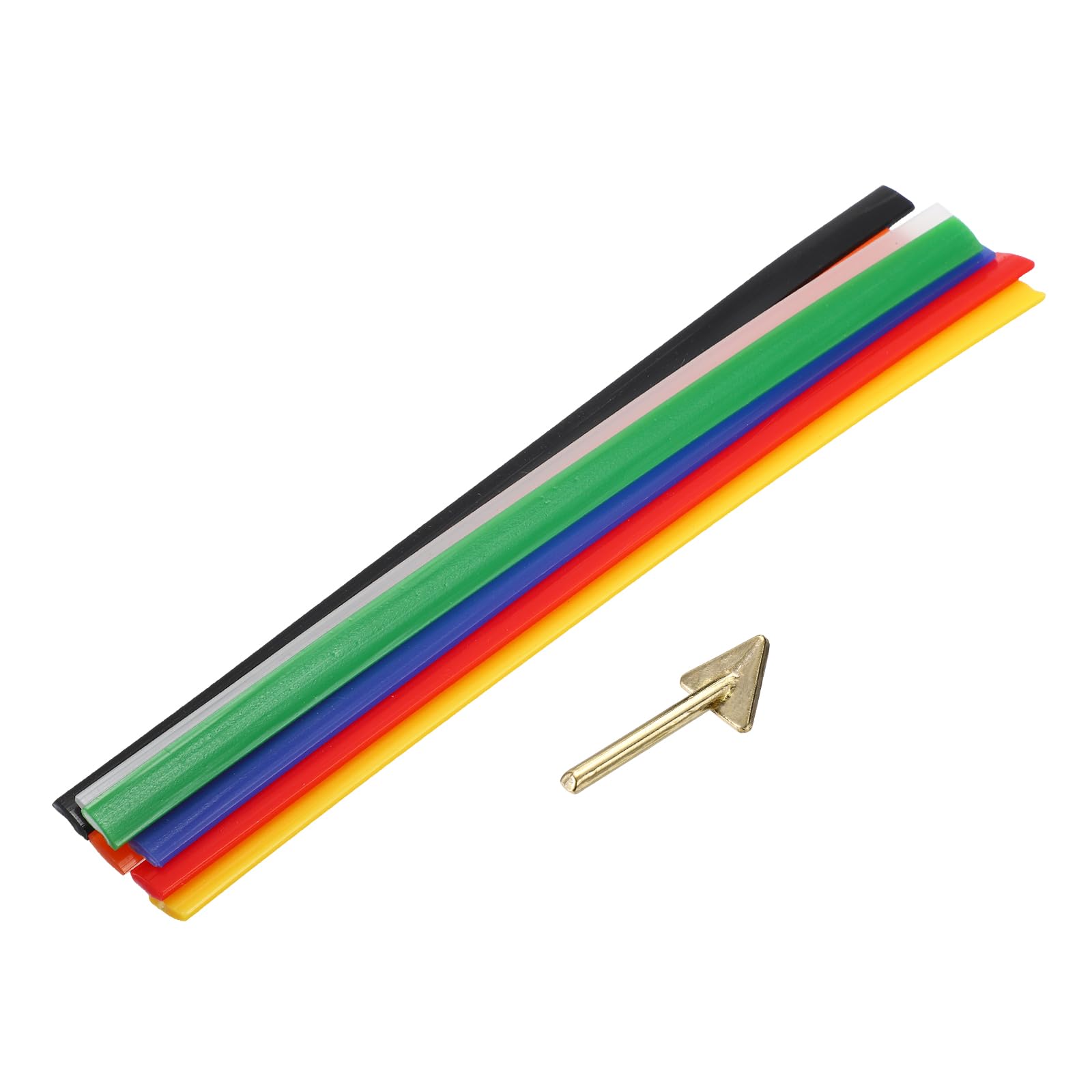 sourcing map 7 Pcs 8 Inch Plastic Welding Rods, 9.5mm x 200mm PE Welding Strip with Smoothing Tools for Repairing Bumpers Kayaks, Multicolor