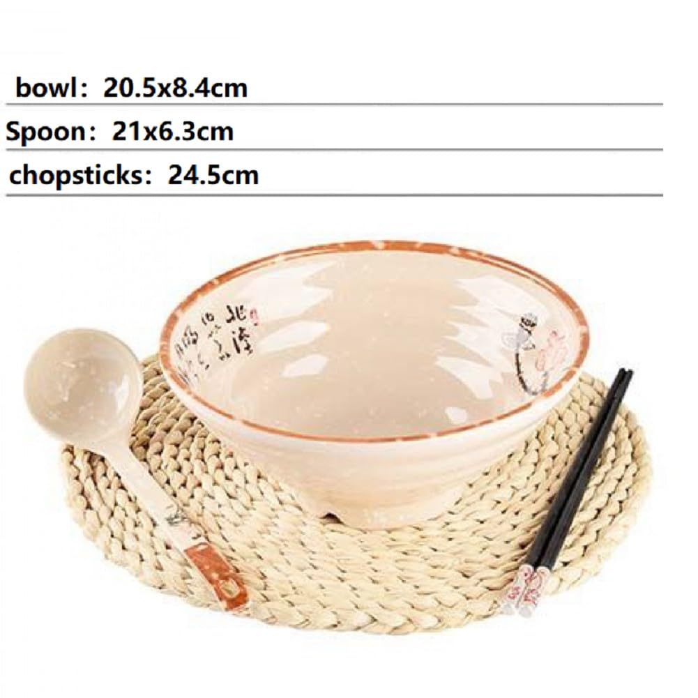 Zestaw misek Ramen – japońska miska do zupy, 1150 ml, z łyżką i pałeczkami, 18-częściowy zestaw do mycia w zmywarce, do makaronu, Udon, Pho, azjatyckiego makaronu