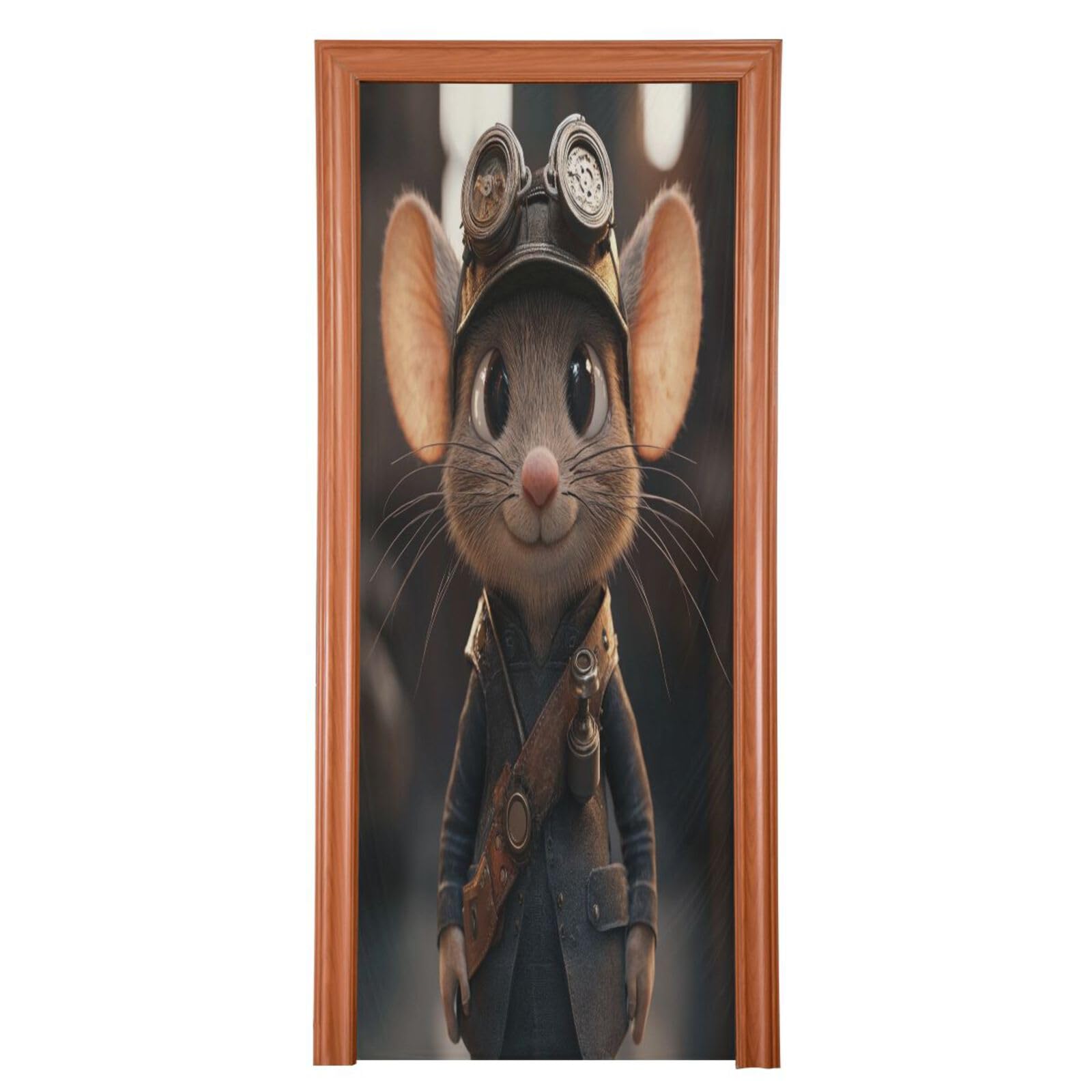 FLildon Little Worker Mouse Door Cover Decoration, Party Accessory Porch Decor for Festive Ornament Room Door Covers 32 x 79 Inch