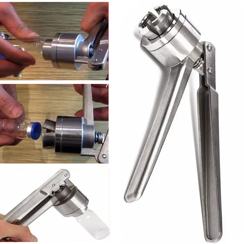 MáQuina De Sellado Manual para Viales De 13, 15 Y 20 Mm, MáQuina De Tapado, Selladora, Prensadora De Acero Inoxidable, Prensadora Manual para Viales, Prensadora De Tapas, Tapado Manual 13mmB
