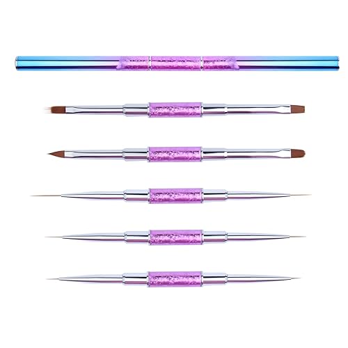 YIHUALE - Juego de pinceles para arte de uñas 5 piezas herramientas de pintura para bolígrafo cepillo para forro de uñas para manicura en casa y