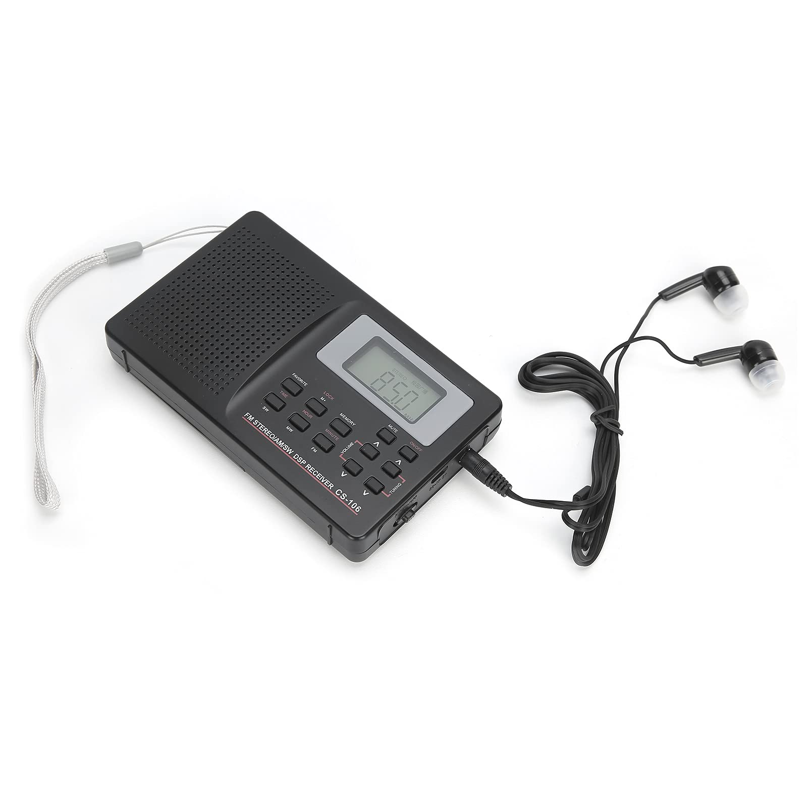 Sxhlseller CS-106 Radio de Banda Completa de Alta sensibilidad, Radio portátil con Receptor de Radio para Auriculares Am/FM/SW/MW/LW/TV Radio con Sonido estéreo para Cocina Que acampa al Aire Libre