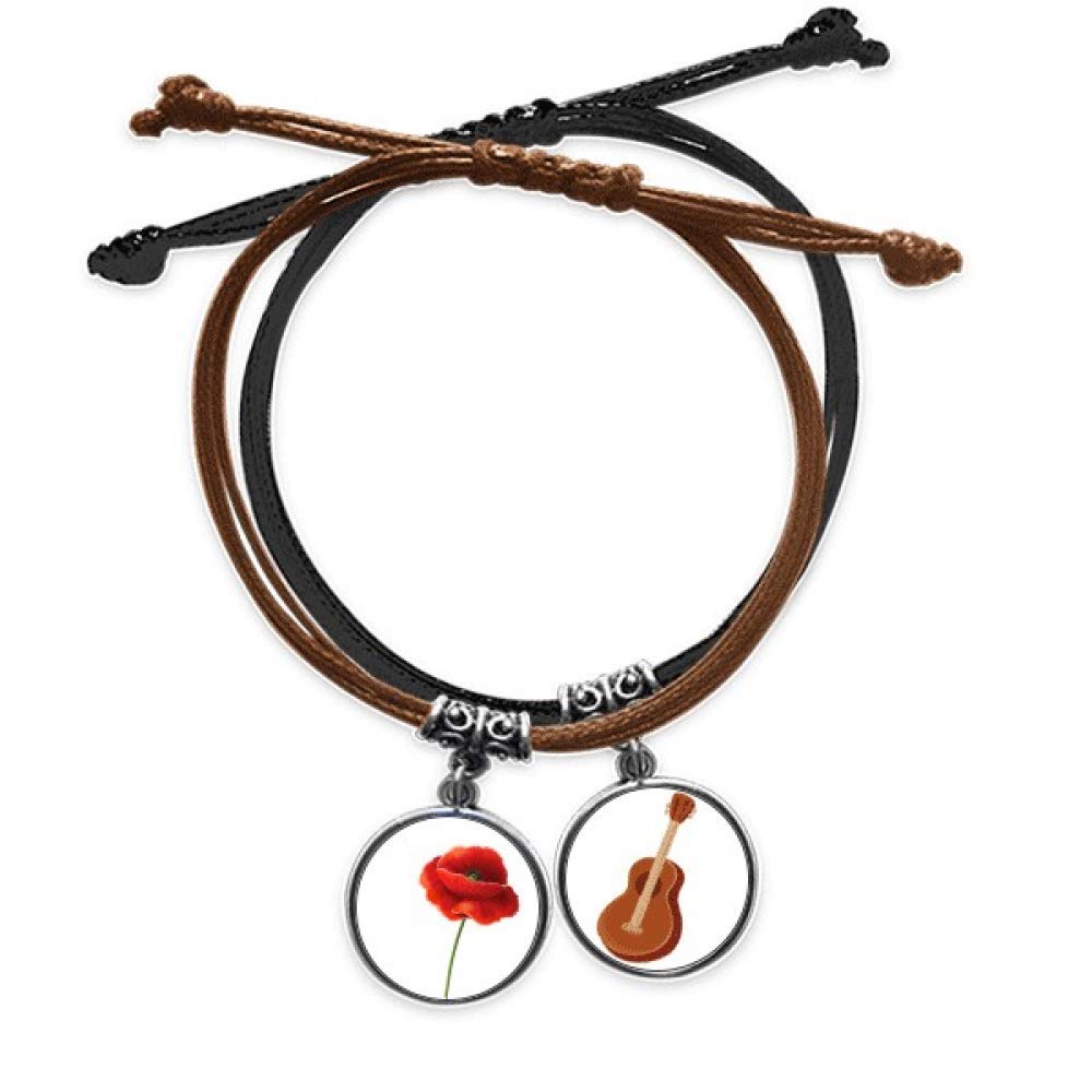 Pulsera de amapola roja un detalle de cuero para melómanos 3