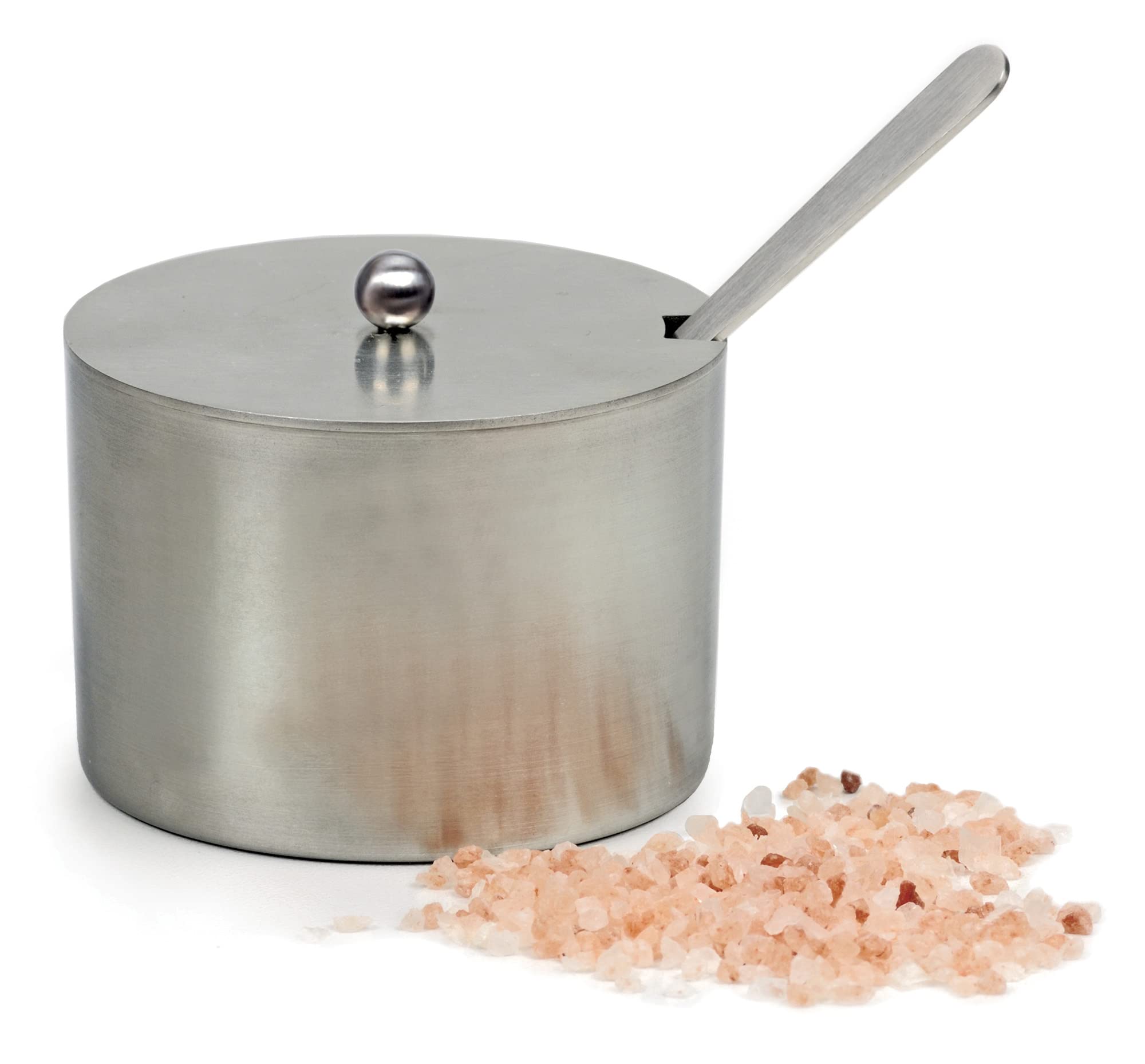 Salière en acier inoxydable brossé Endurance Kitchen avec cuillère de service