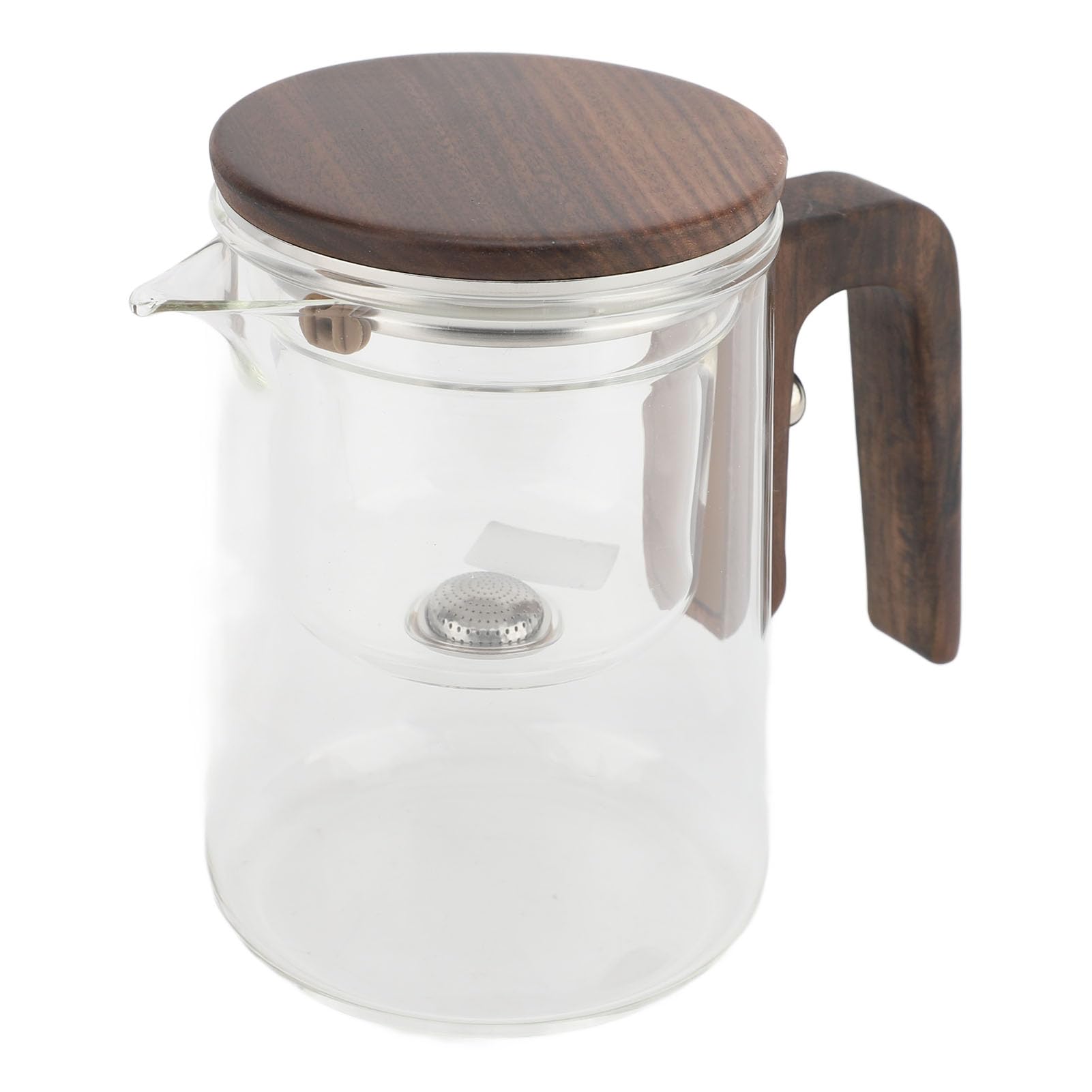 Tnfeeon Tetera de Vidrio Transparente de 600 Ml, Control de Botón de Bloqueo Magnético con Filtro de Acero Inoxidable, Perfecta para Preparar té de Hojas Sueltas en Casa u Oficina