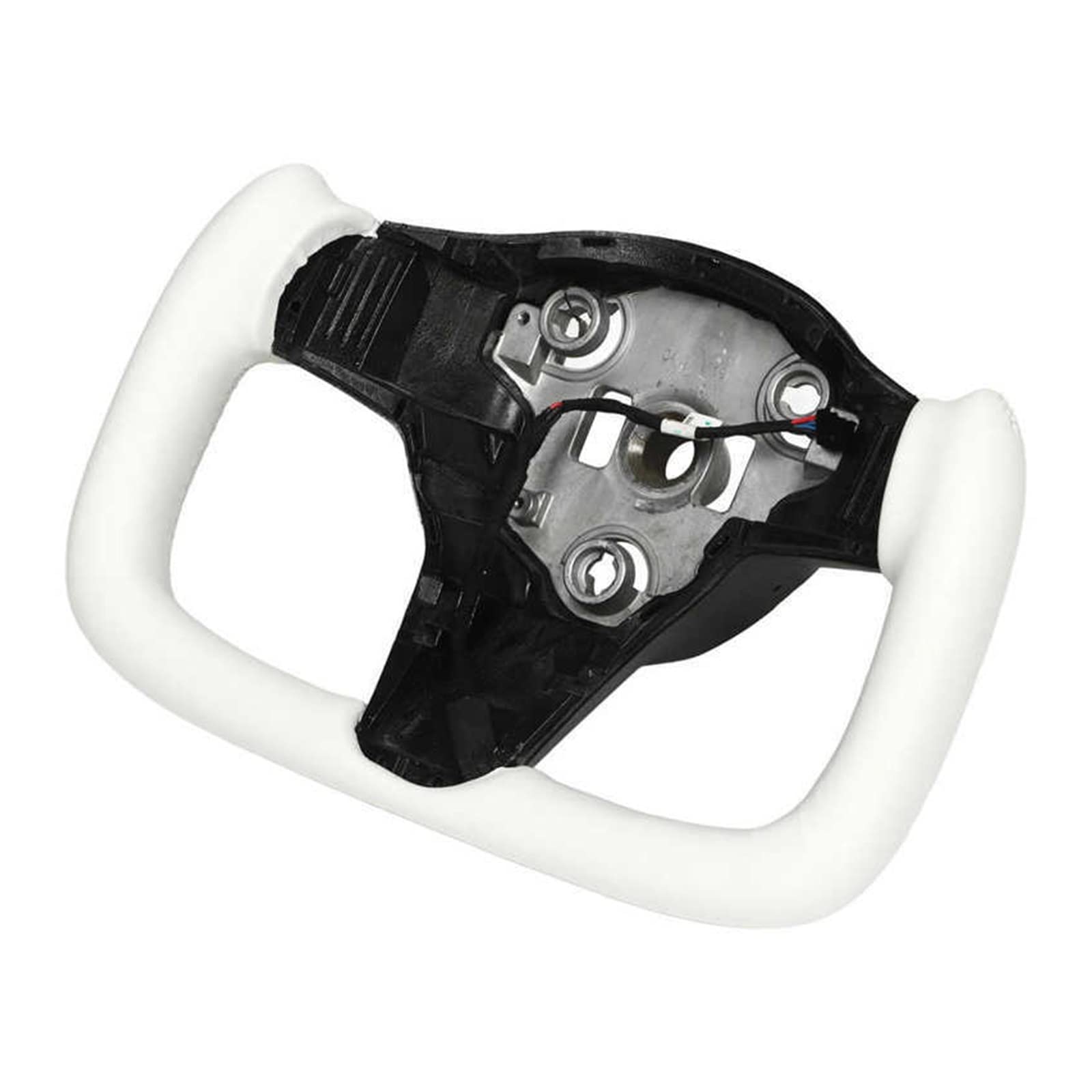 Tesla モデル3ヨークステアリング　ホワイト　ハンドルヒーター対応 Amazon | ヨークハンドル ヒーター機能付き ホワイトナッパ 交換