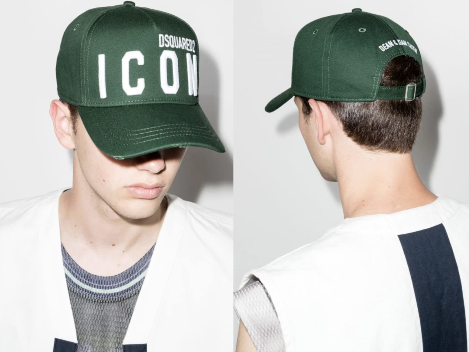 DSQUARED2 New Icon czapka bejsbolówka czapka czapka czapka New Model Green White, zielony, Rozmiar uniwersalny