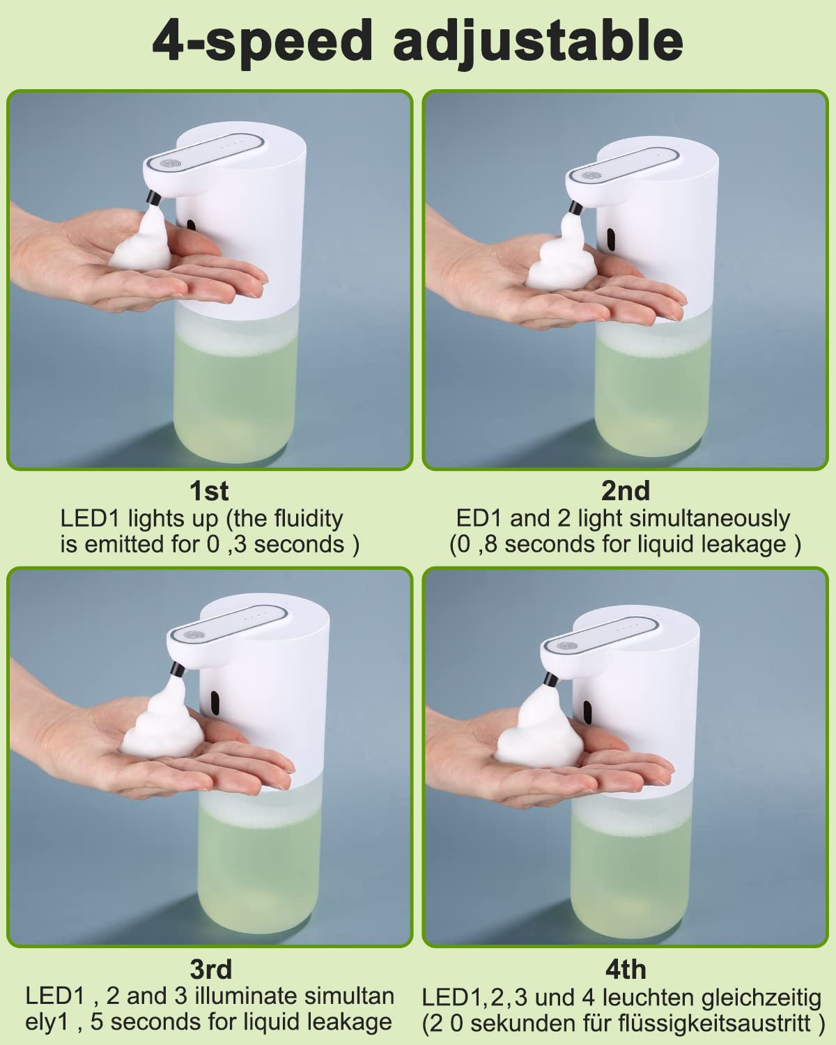 Dispenser Sapone Automatico JOFLVA A Ricarica USB - Con Sensore Senza Contatto, Impermeabile IPX5 - Foto 4