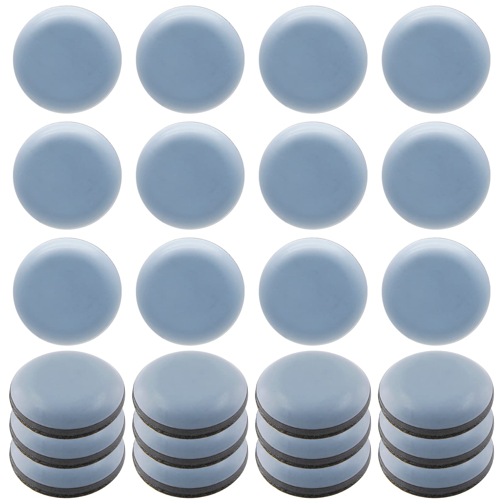 Suiwotin 24pcs 3/4" (19mm) Self-Adhesive Furniture Sliders, Round Chair Leg Floor Protectors, Self-Stick Furniture Movers for Kitchen Appliance (Gray/